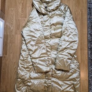 Women's Gold Puffer Coat